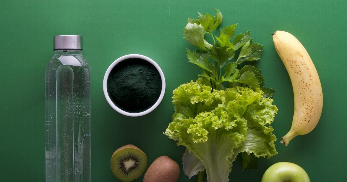 assorted fruits and vegetables on green surface