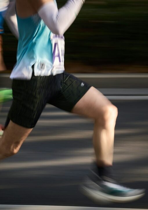 Runners in a race with motion blur